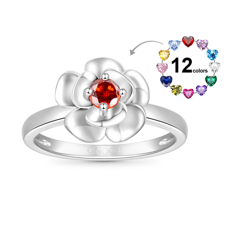 Gnoce Lucky Rose Birthstone Ring_1
