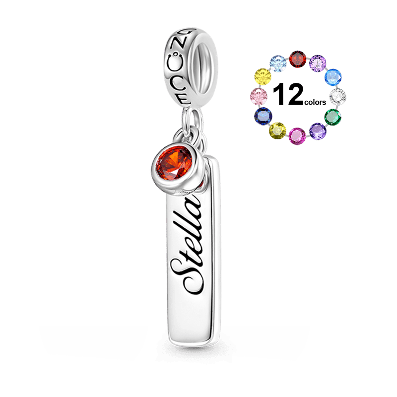 Gnpce Classic Bar Birthstone Engravable Pendant Dangle Charm_1