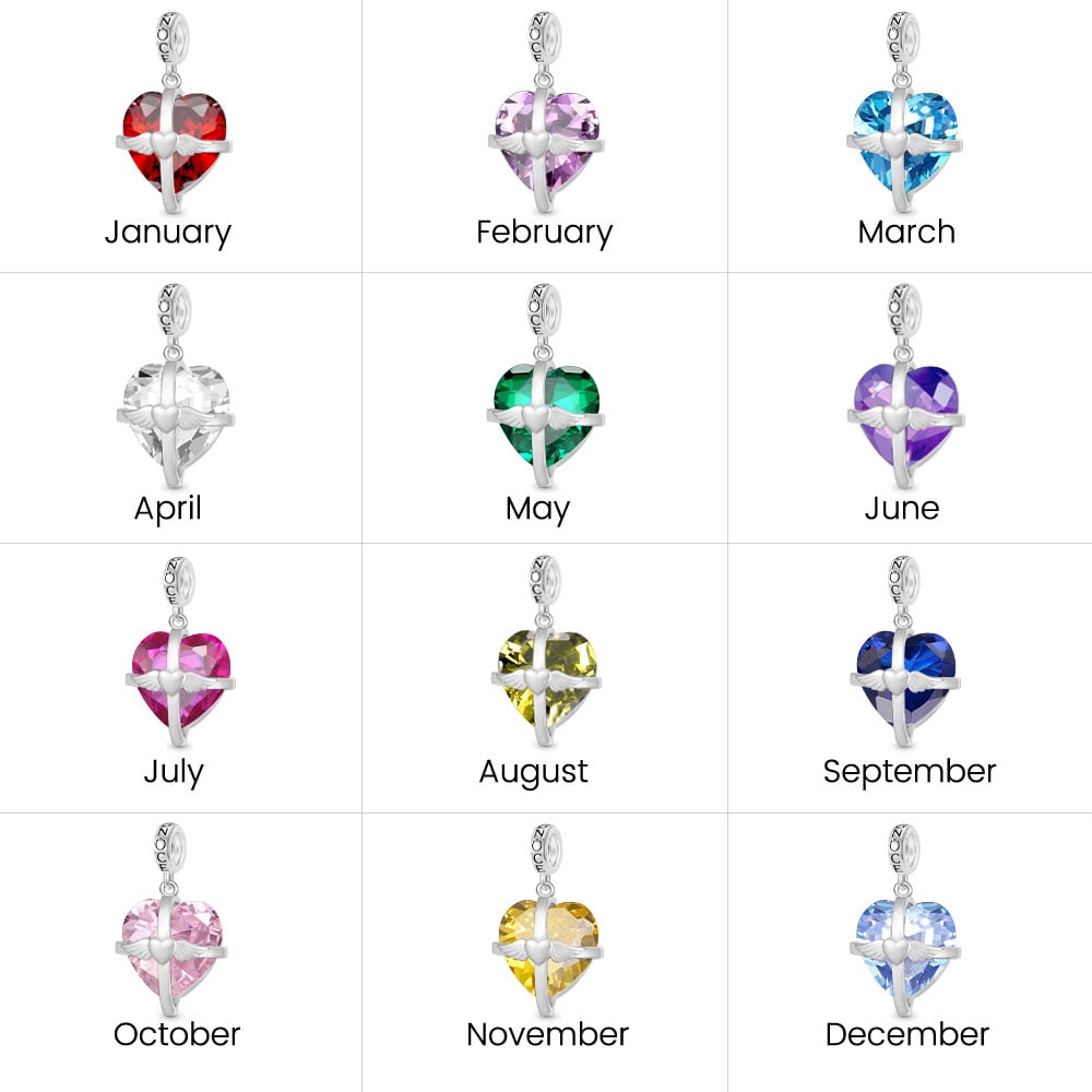 Gnoce Birthstone Love Pendant Dangle Charm_7