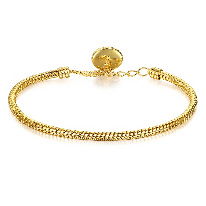 Gnoce Black Button Basic Snake Chain Bracelet_2