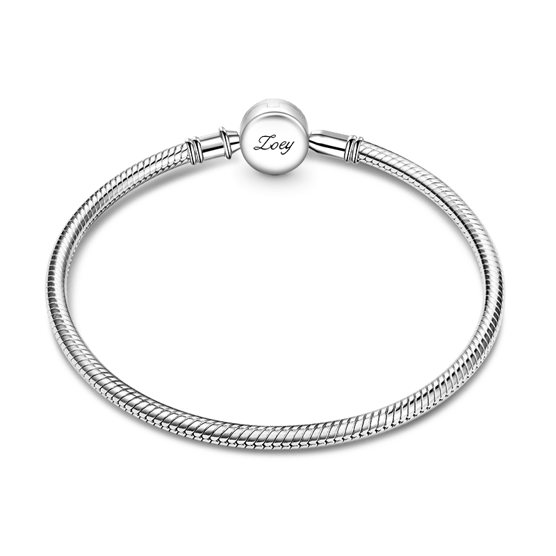 Gnoce Blue Ocean Waves Engravable Snake Chain Bracelet_2