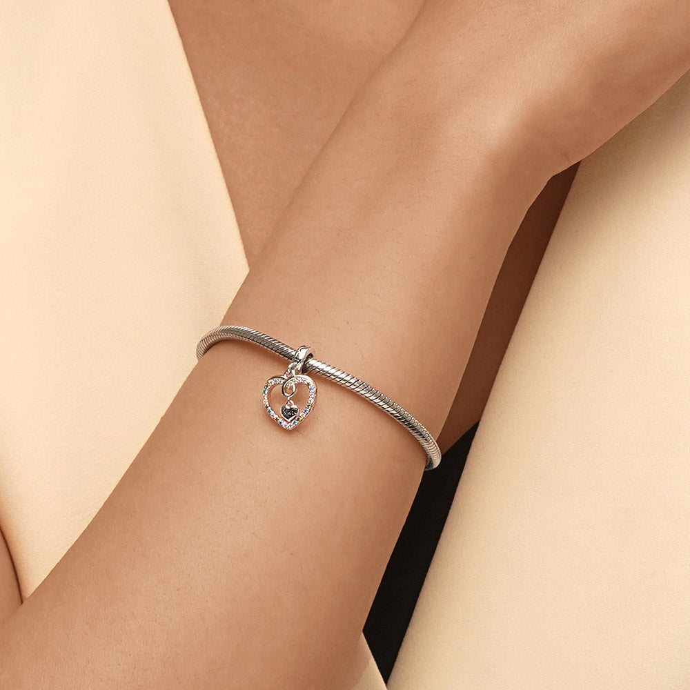 Gnoce Colorful Heart Engravable Pendant Dangle Charm_5