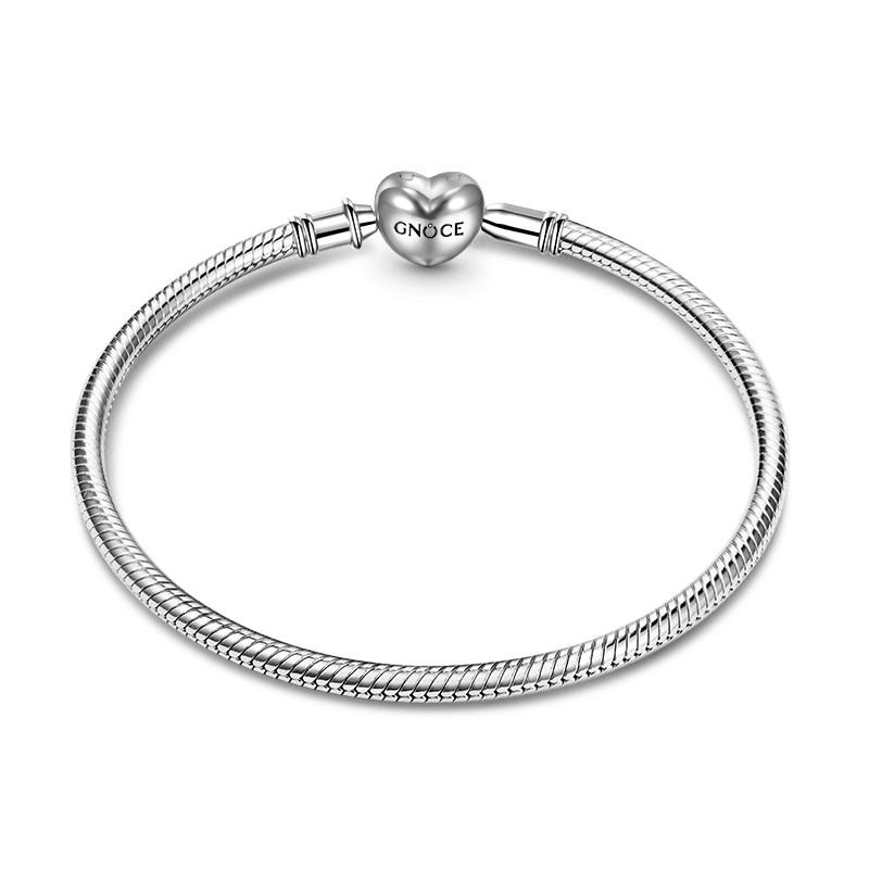 Gnoce Symbol Love Lock Basic Snake Chain Bracelet_2
