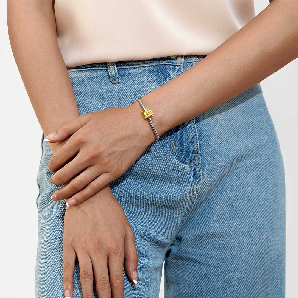 Gnoce 18k Gold-plated "Wealth" Basic Snake Chain Bracelet_4