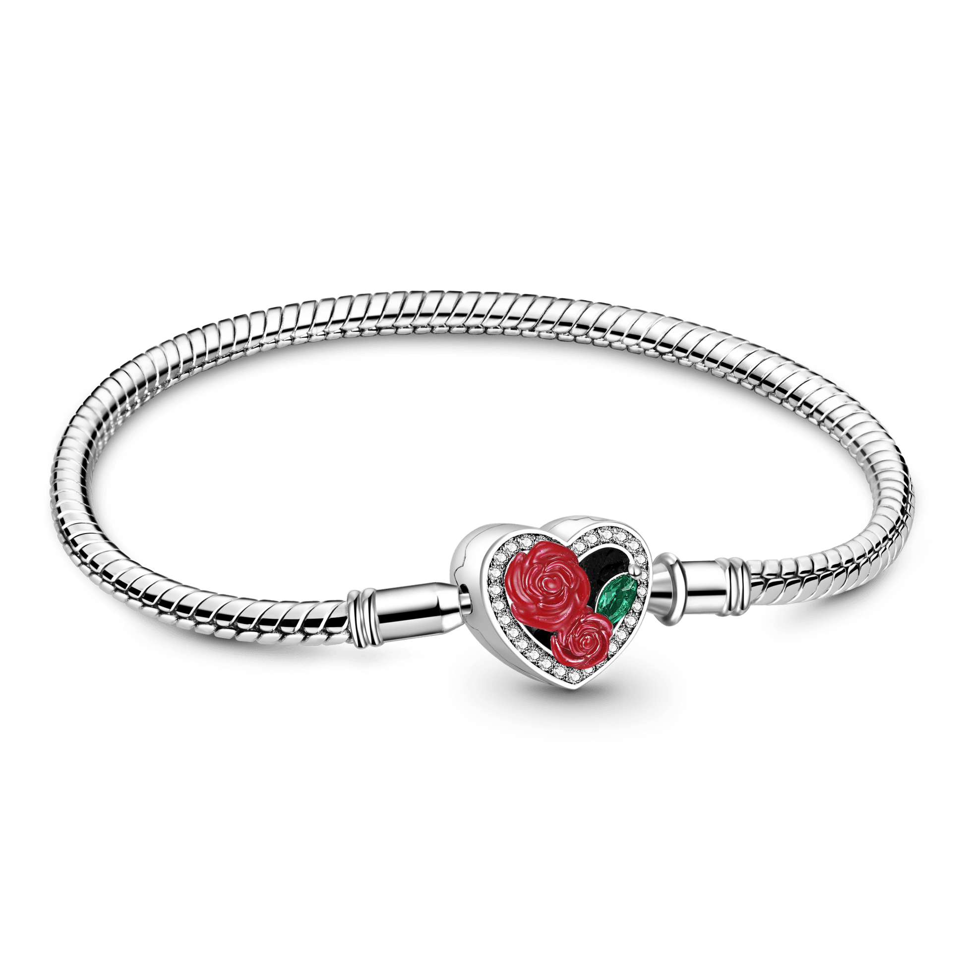 Gnoce Roses Heart Basic Snake Chain Bracelet_1