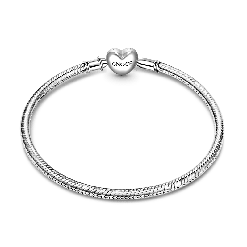 Gnoce Heart Engravable Basic Snake Chain Bracelet_2