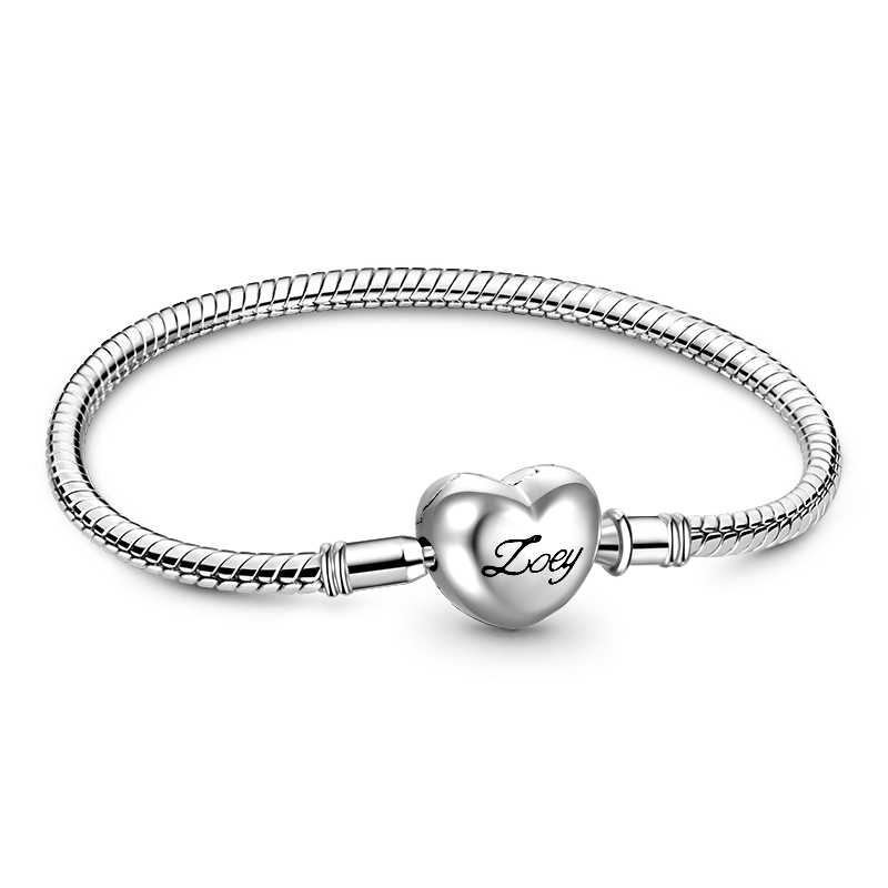 Gnoce Heart Engravable Basic Snake Chain Bracelet_1