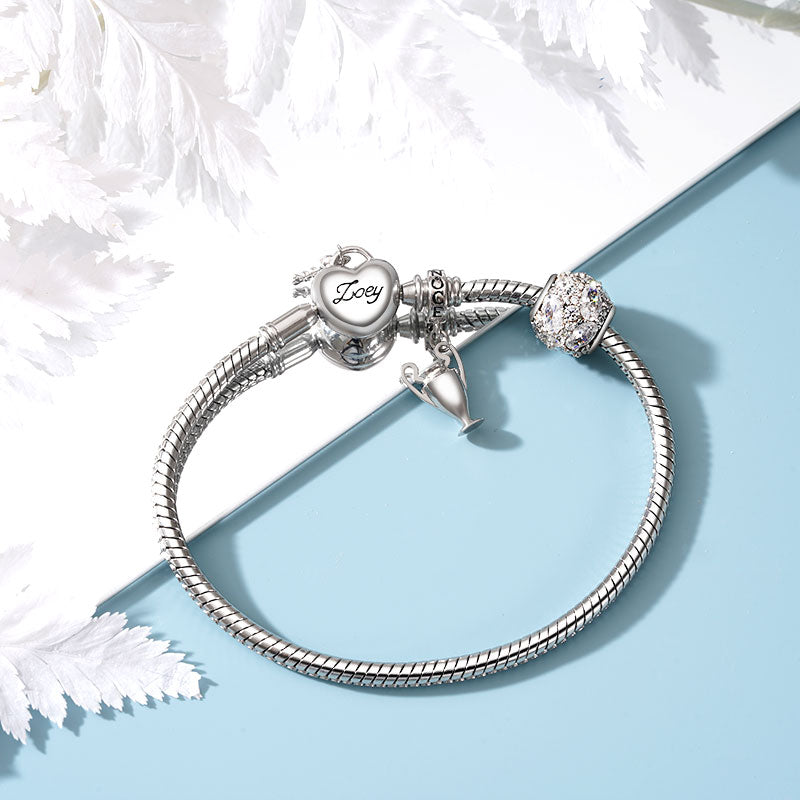 Gnoce Love Key Heart Engravable Basic Snake Chain Bracelet_3