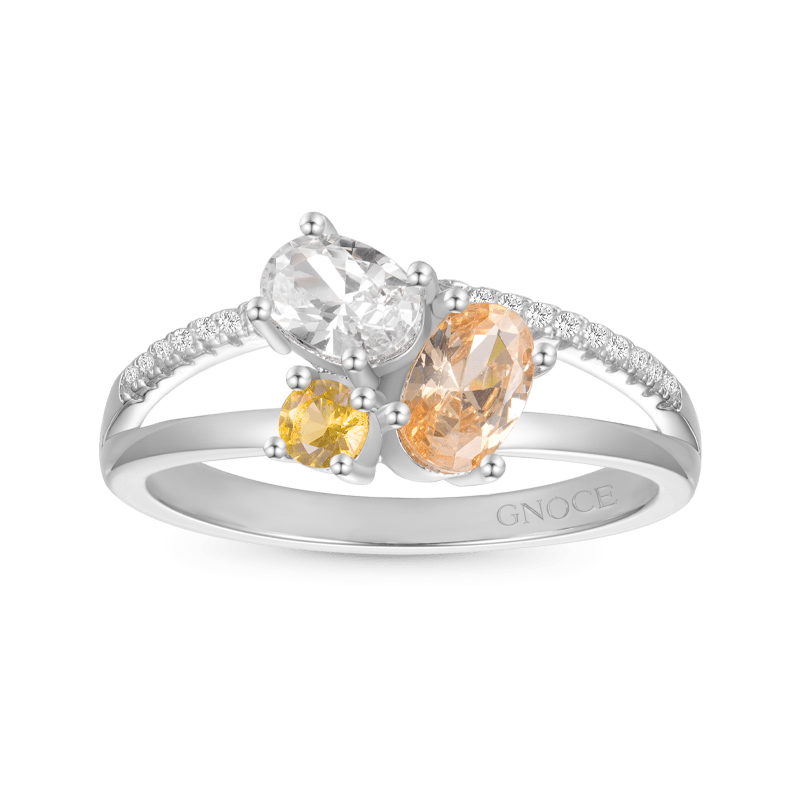 Gnoce Round Brilliant Stacked Diamond Ring Set_3