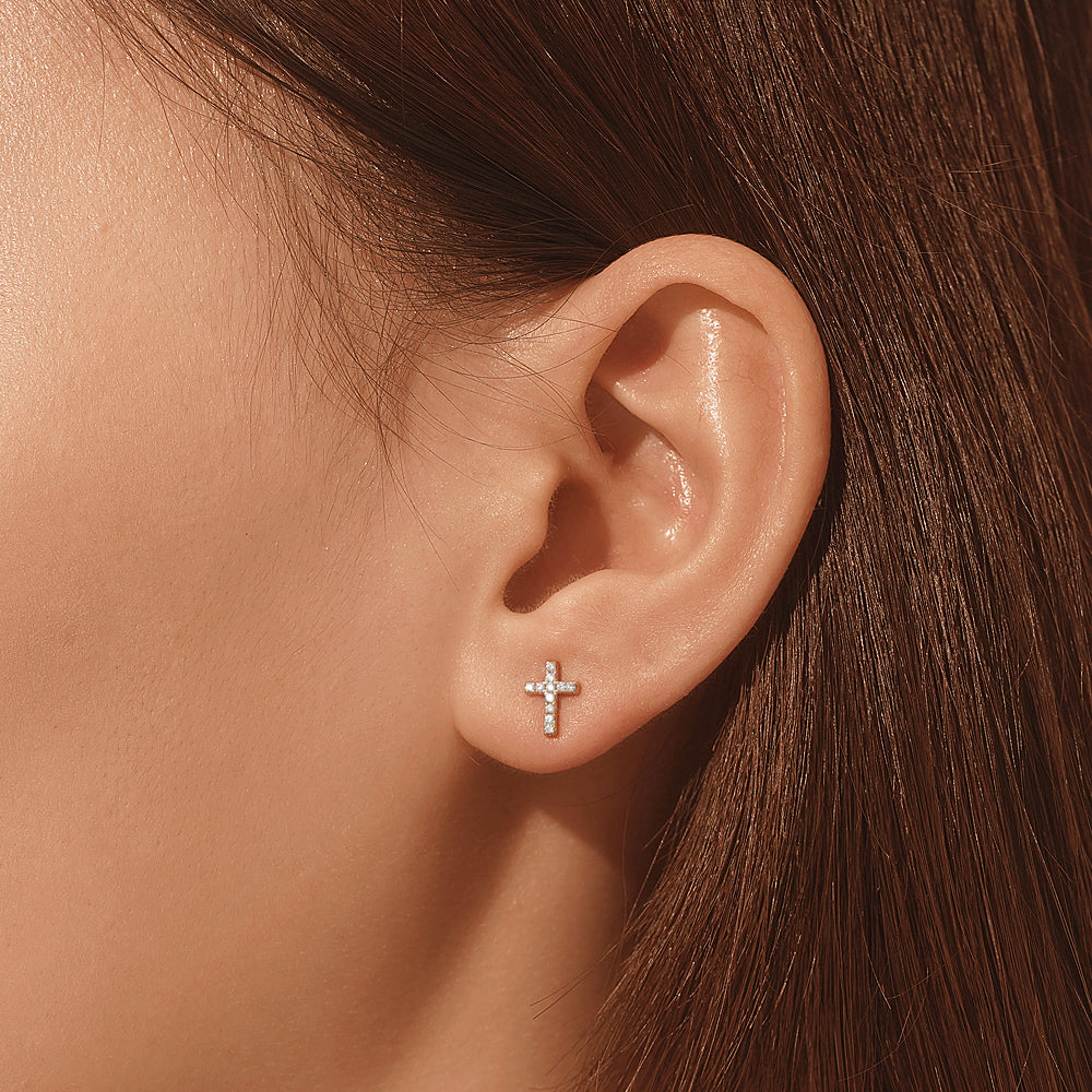 Gnoce Mini Cross Stud Earrings_5