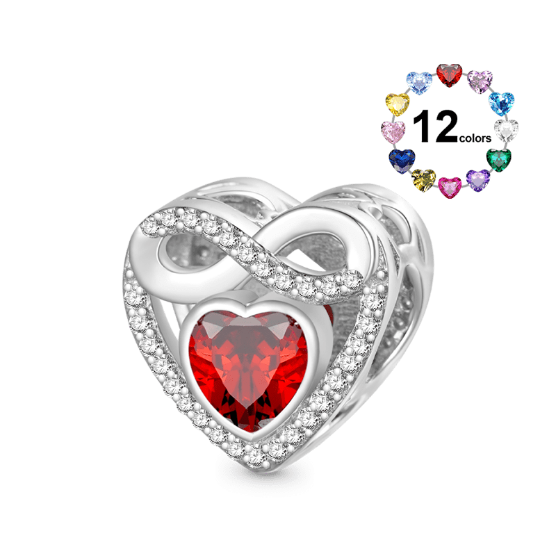 Gnoce Infinite Love Heart Birthstone Charm_1