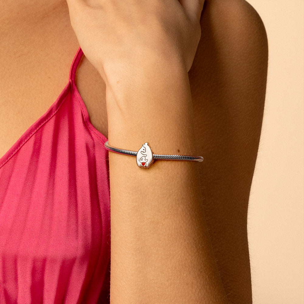 Gnoce Cute Bear Family Engravable Letter Charm_5