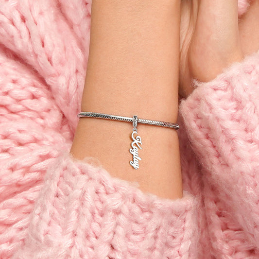 Gnoce Classic Name Engravable Pendant Dangle Charm_5