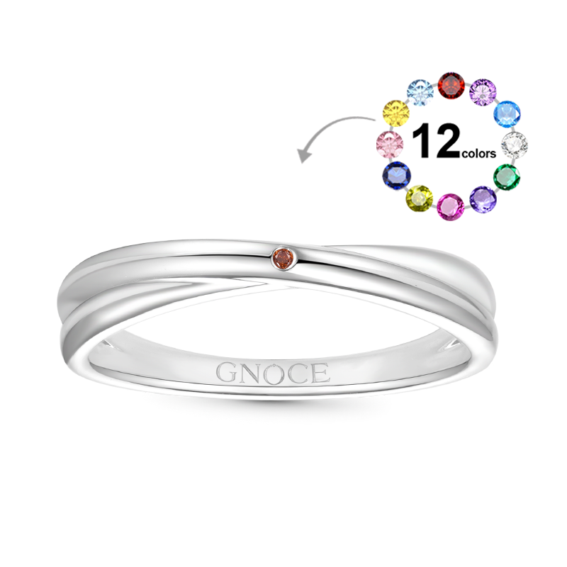 Gnoce Diamond Twisted Birthstone Ring_1