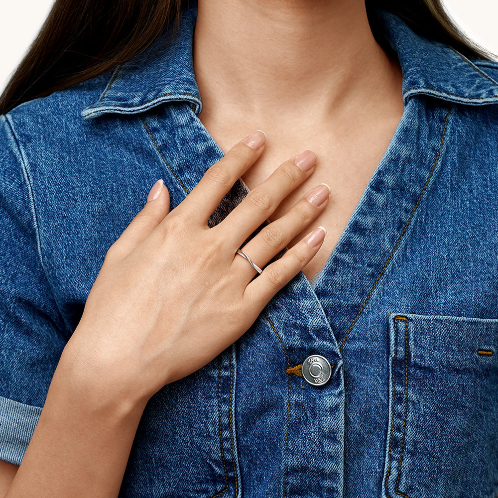 Gnoce Silver Twist Simple Ring_4