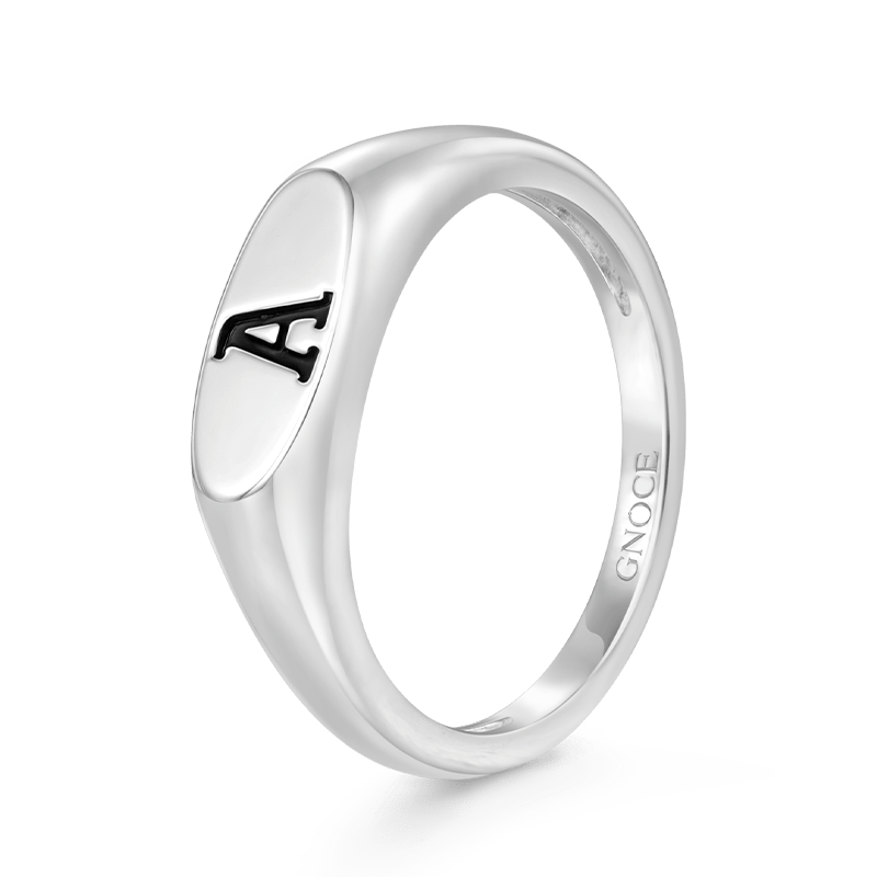 Gnoce Initial Letters Personalized Silver Ring_2