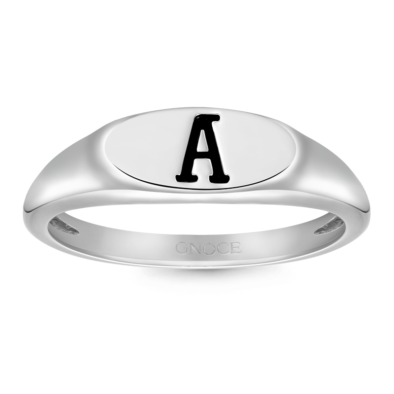 Gnoce Initial Letters Personalized Silver Ring_1