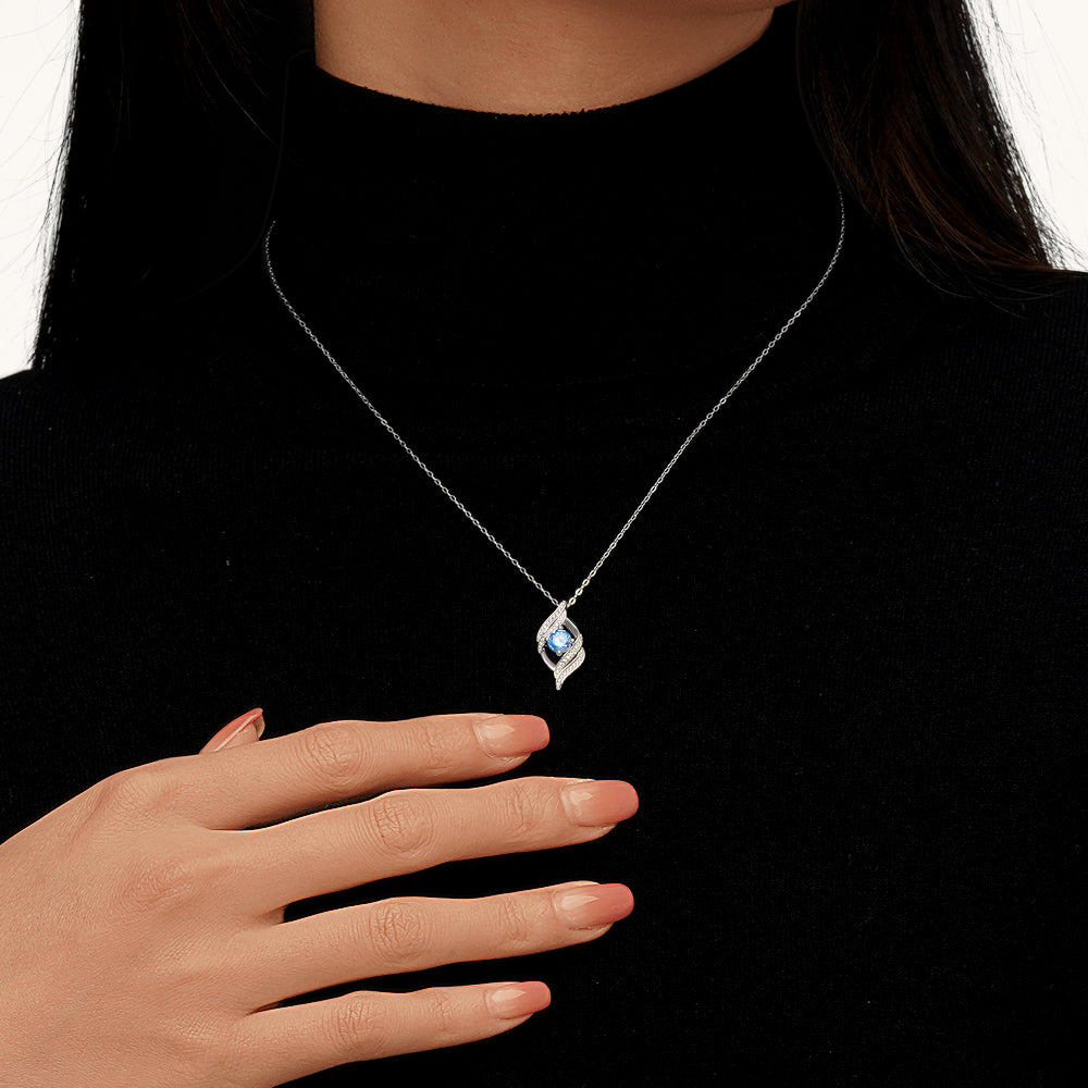 Gnoce Round Birthstone Curved Necklace_7