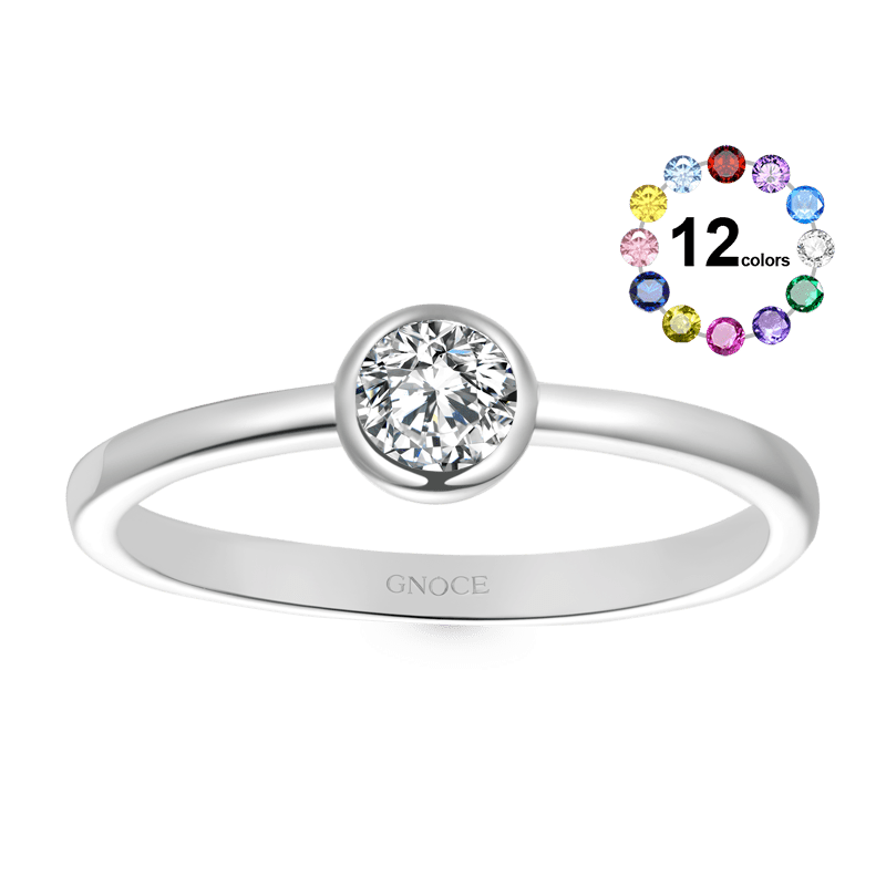 Gnoce Basic Solo Diamond Birthstone Promise Ring_1