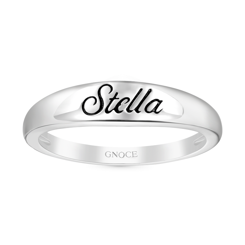 Gnoce Engravable Name Simple Basic Ring_1