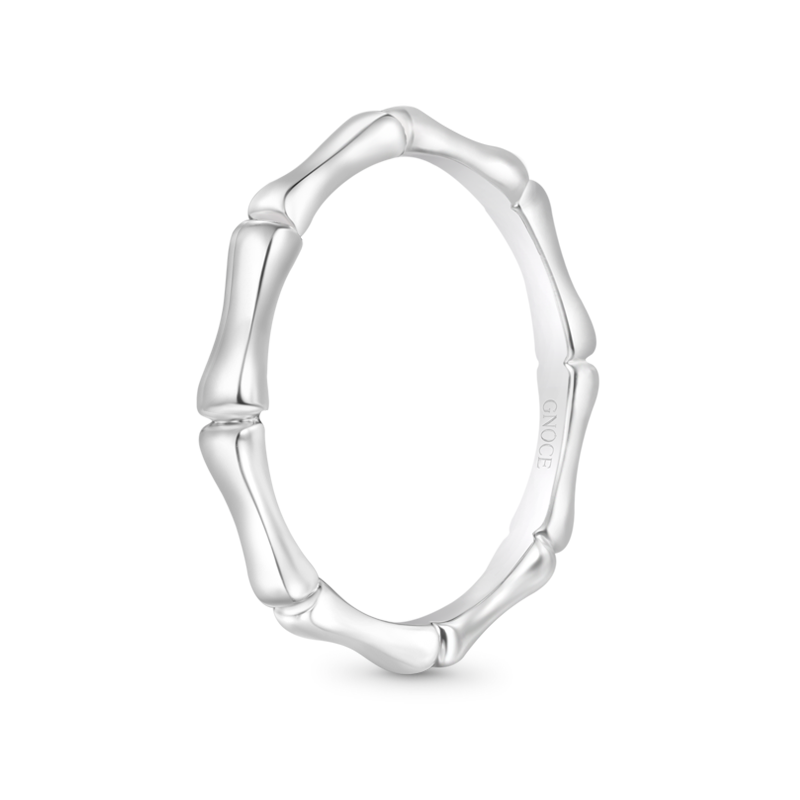 Gnoce Silver Minimalist Bamboo Ring_2