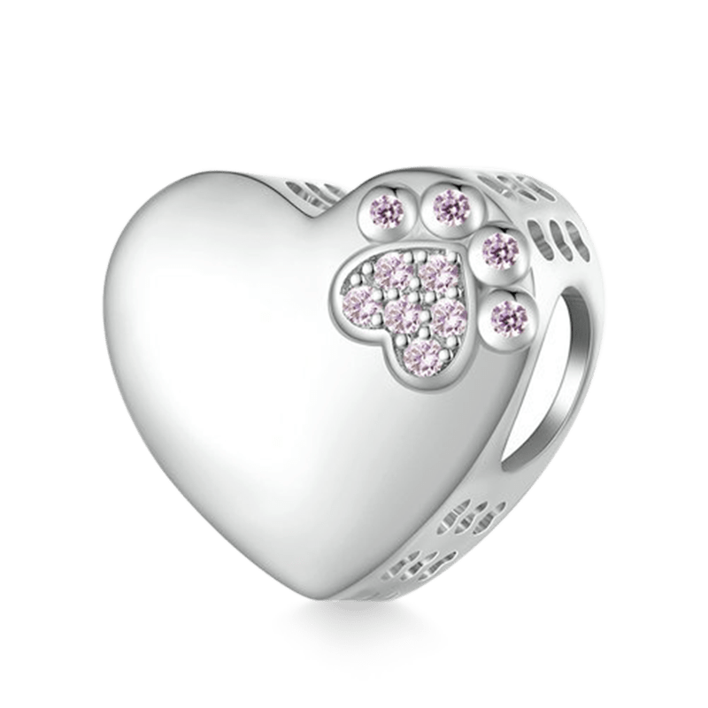 Gnoce Cute Pet Paw Print Heart Charm_2