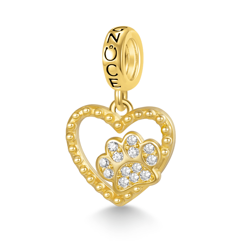 Gnoce Love Heart Dog Claw Pendant Dangle Charm_1