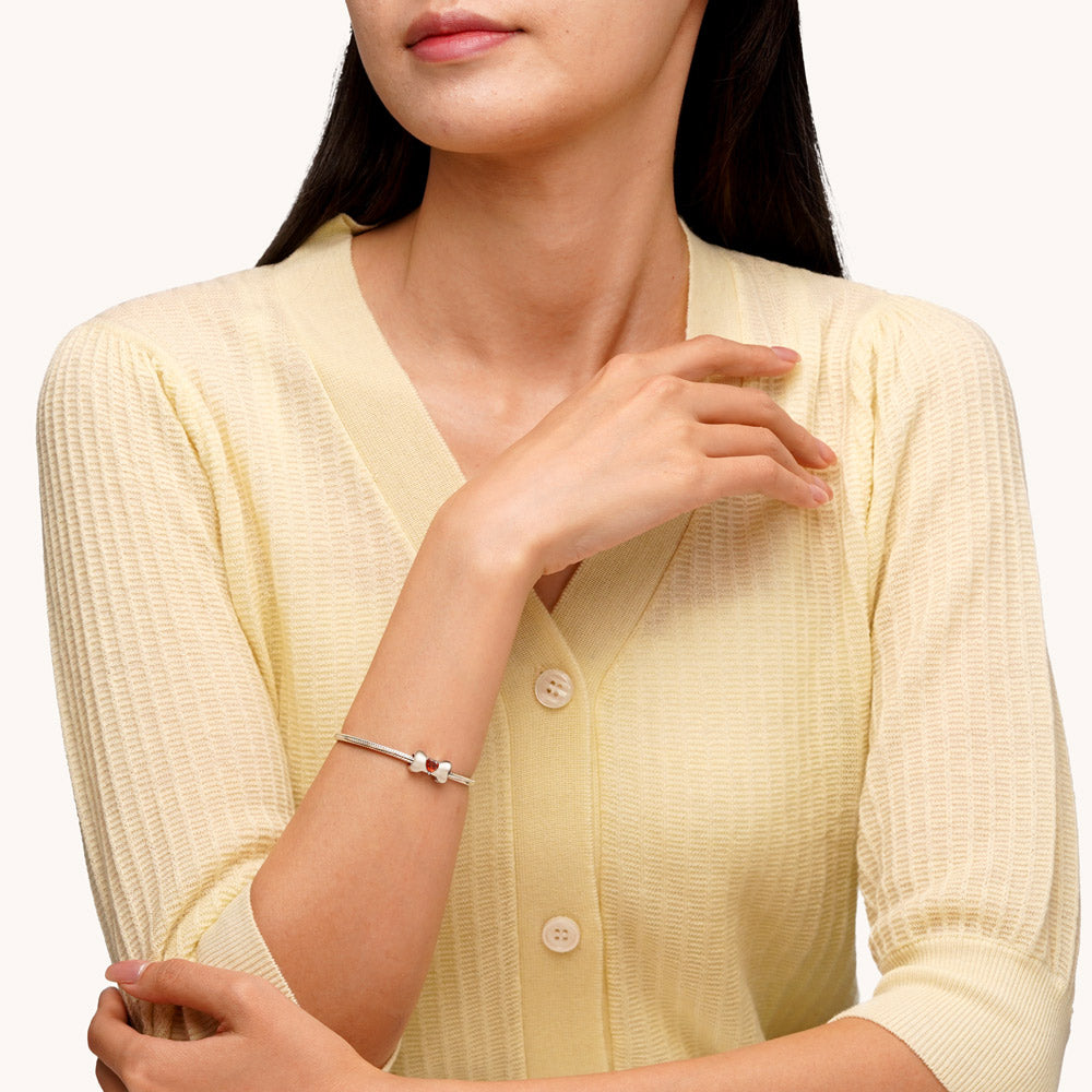 Gnoce Engravable Dog Bone Birthstone Pet Charm_5