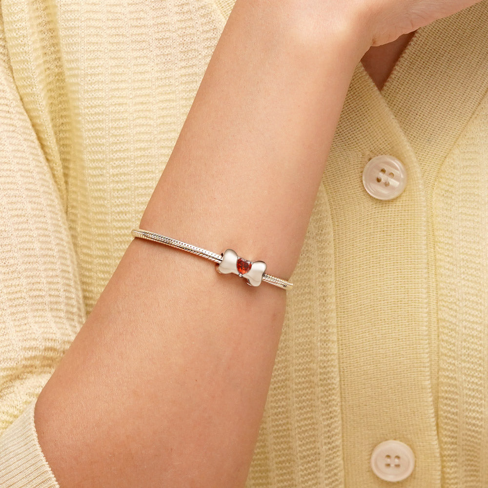 Gnoce Engravable Dog Bone Birthstone Pet Charm_6