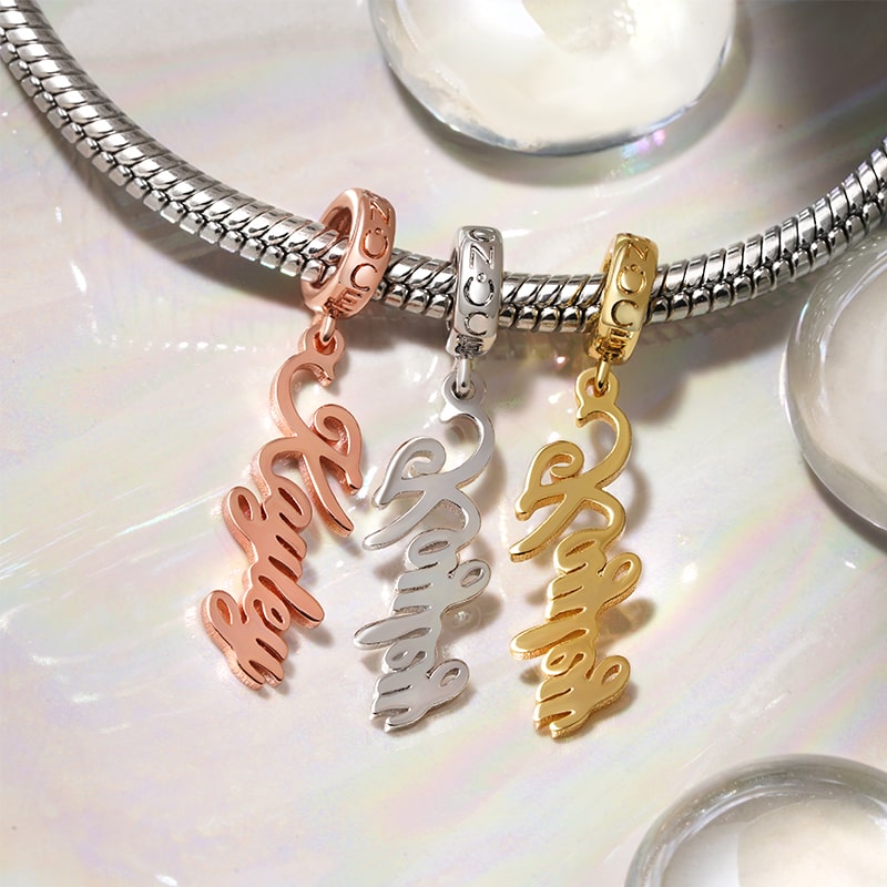 Gnoce Classic Name Engravable Pendant Dangle Charm_6