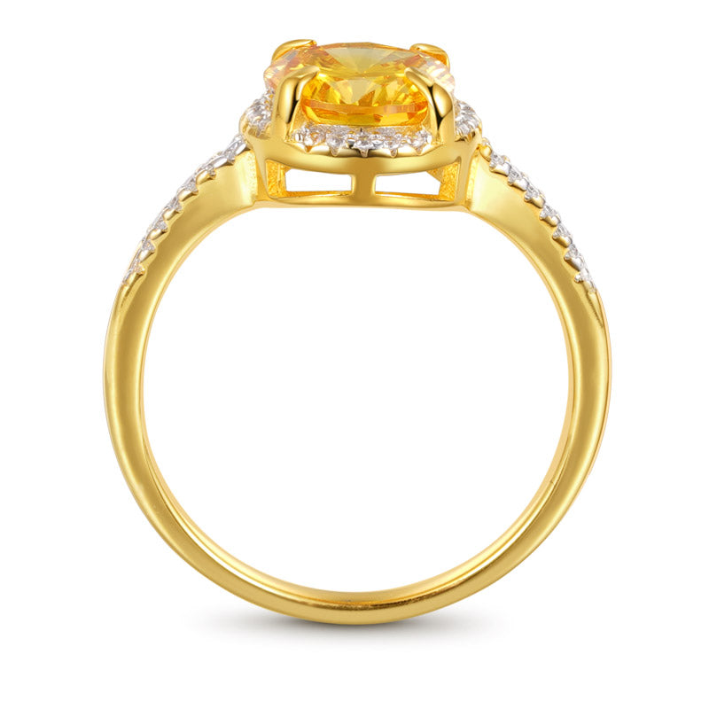 Gnoce Yellow Round-cut Promise Ring_2