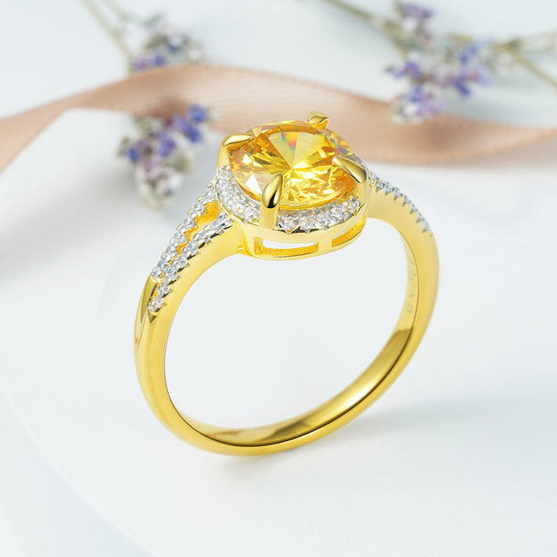 Gnoce Yellow Round-cut Promise Ring_3