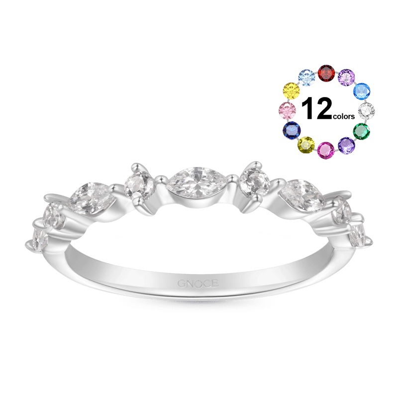 Gnoce Marquise Stacking Birthstone Ring_1
