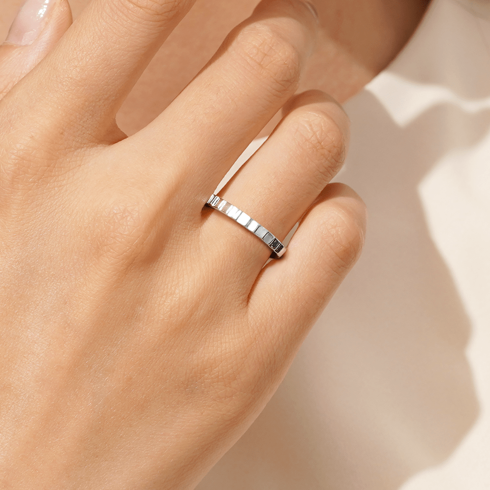Gnoce Minimalist Vertical Stripe Band Ring_5