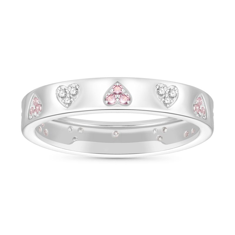 Gnoce Two Color Love Heart Band Ring_1