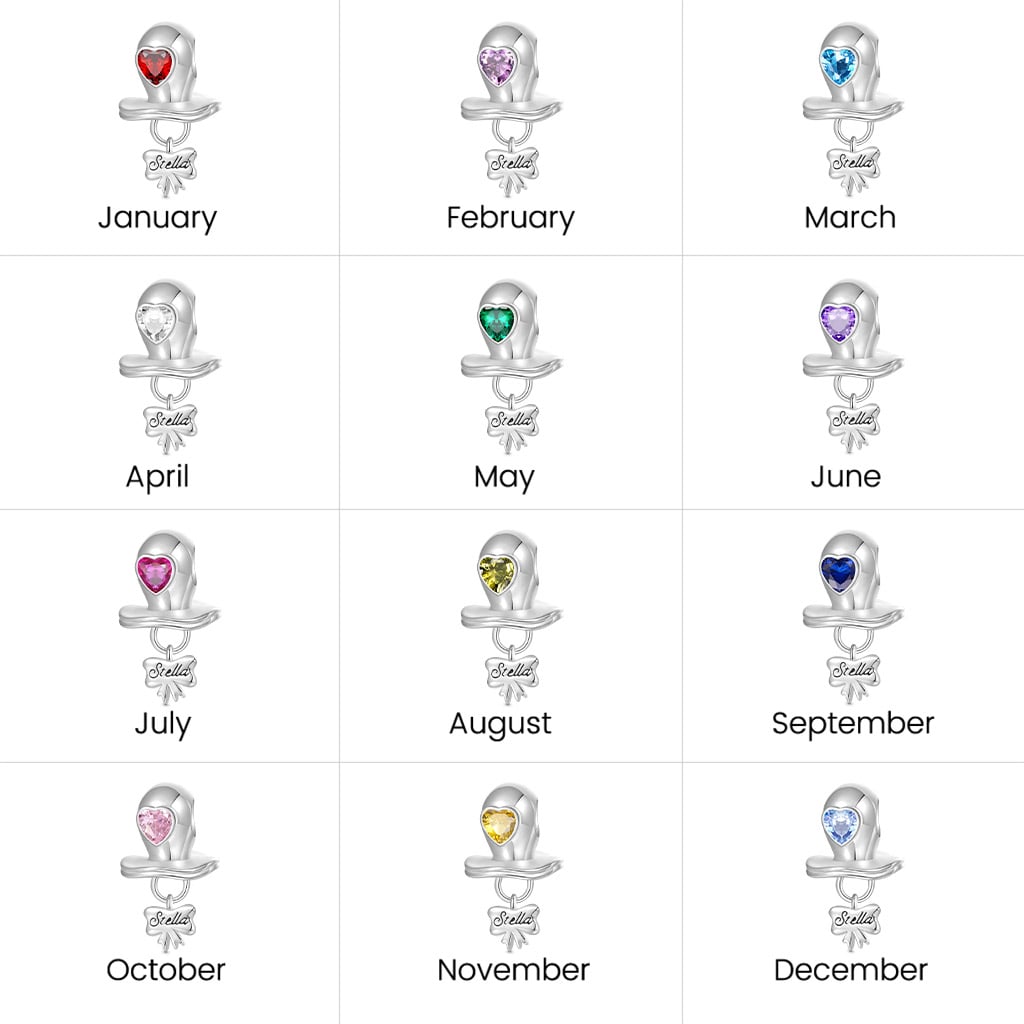 Gnoce Engravable Birthstone Baby Pacifier Charm_7