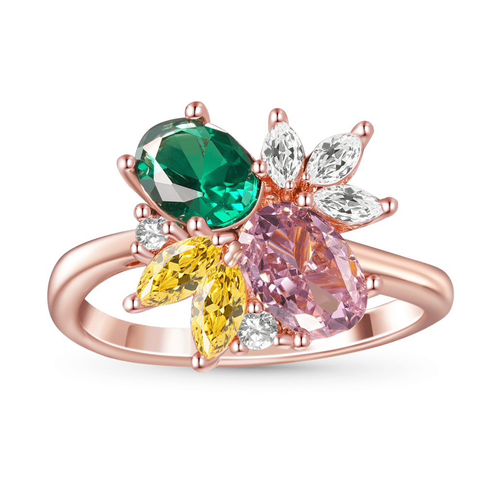 Gnoce Rose Gold Tone Flower Garden Ring_1