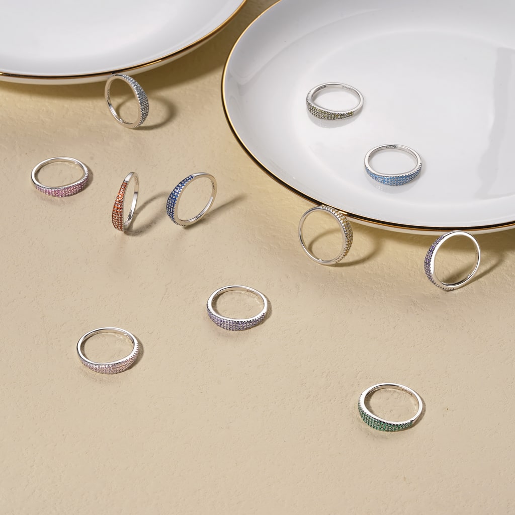 Gnoce Yellow Diamond Pave Birthstone Band Ring_4