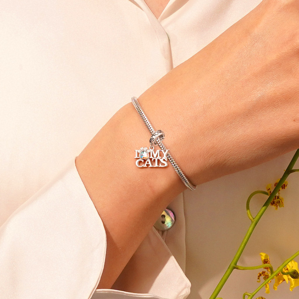 Gnoce "I LOVE MY CATS" Pet Pendant Dangle Charm_6