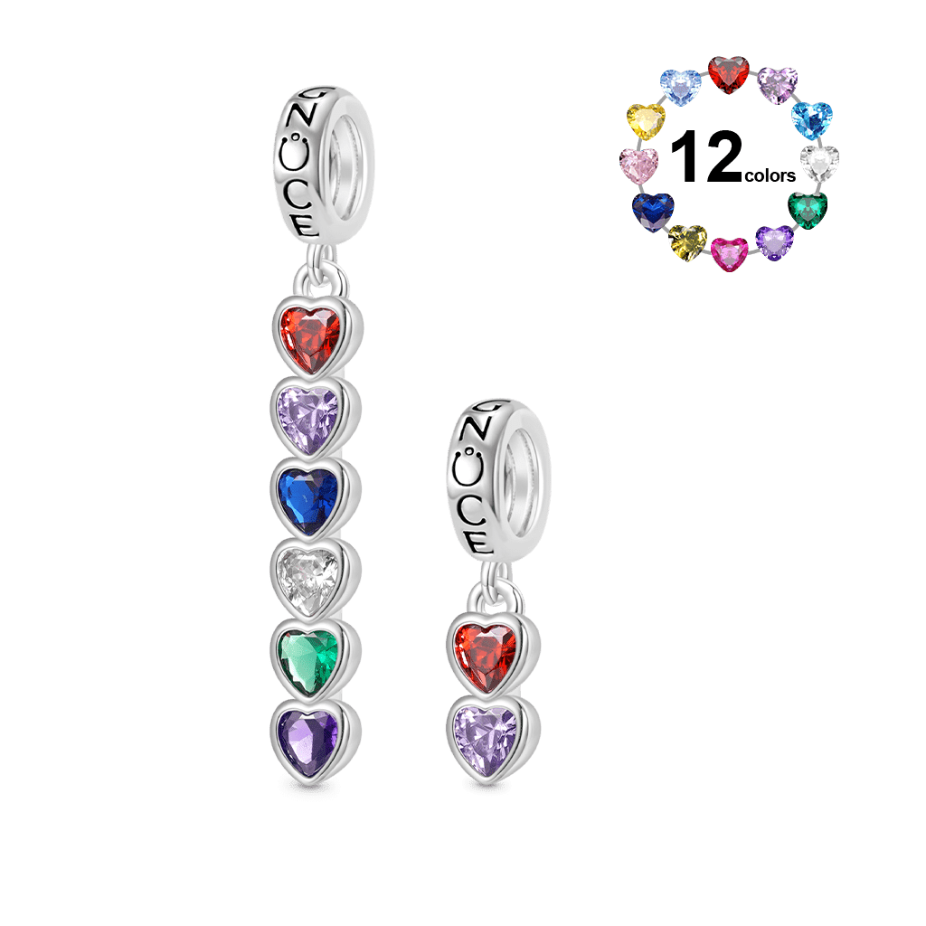 Gnoce Personalized Heart Birthstone Pendant Dangle Charm_2