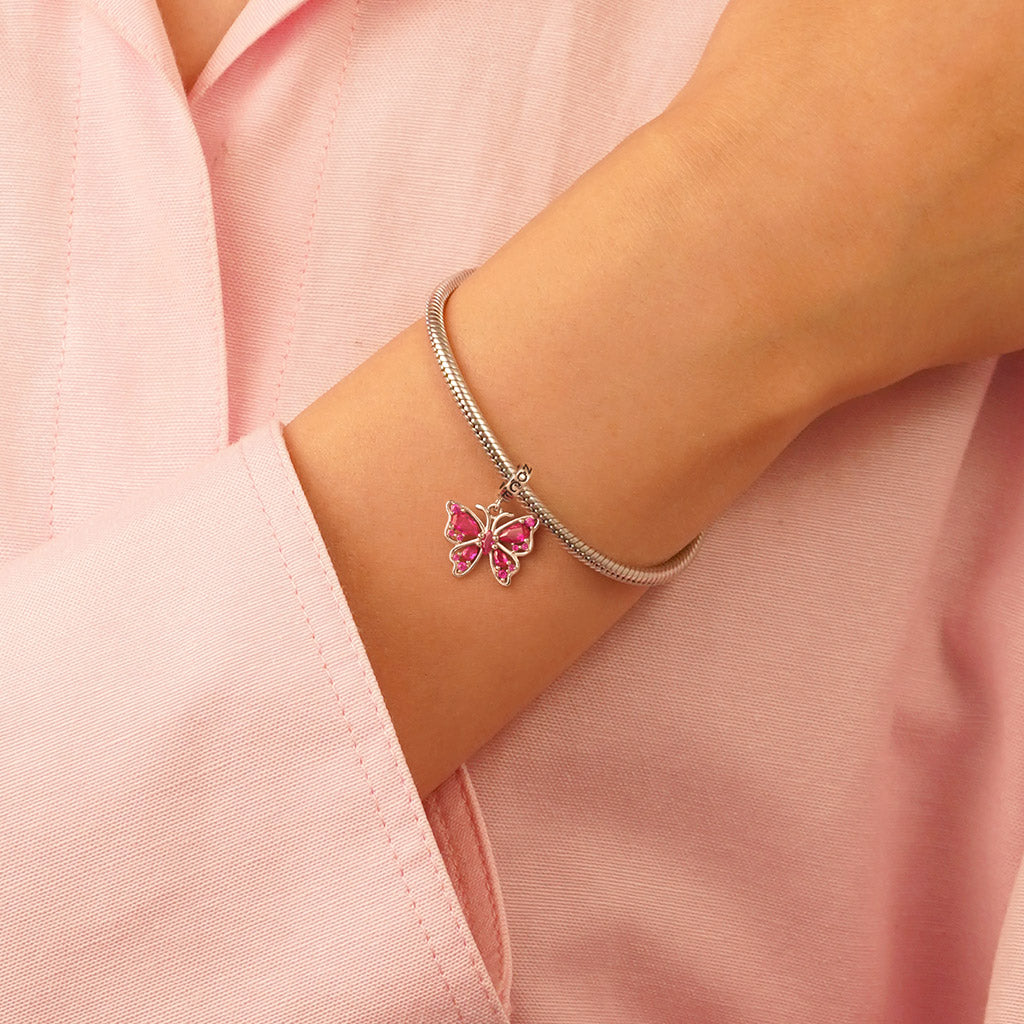 Gnoce Pink Butterfly Pendant Dangle Charm_6