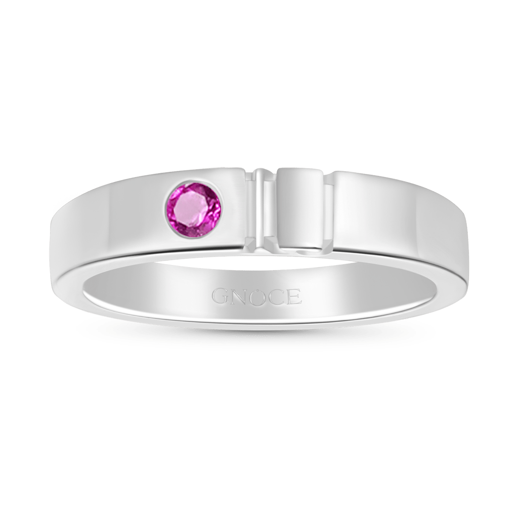 Gnoce Single Birthstone Band Ring_1