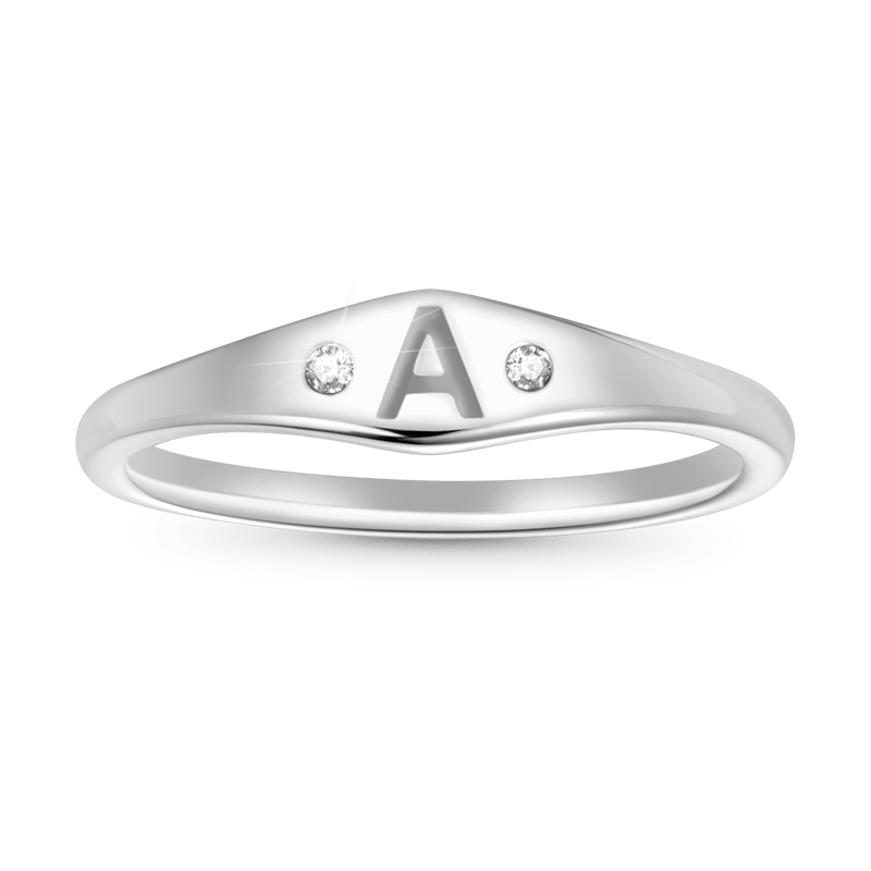 Gnoce Personalized Initial Letter Single Ring_1