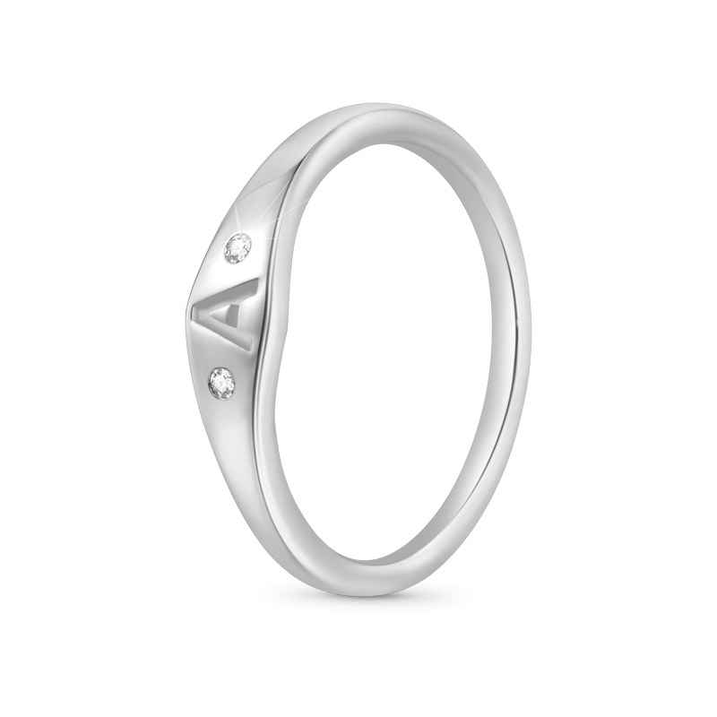Gnoce Personalized Initial Letter Single Ring_2