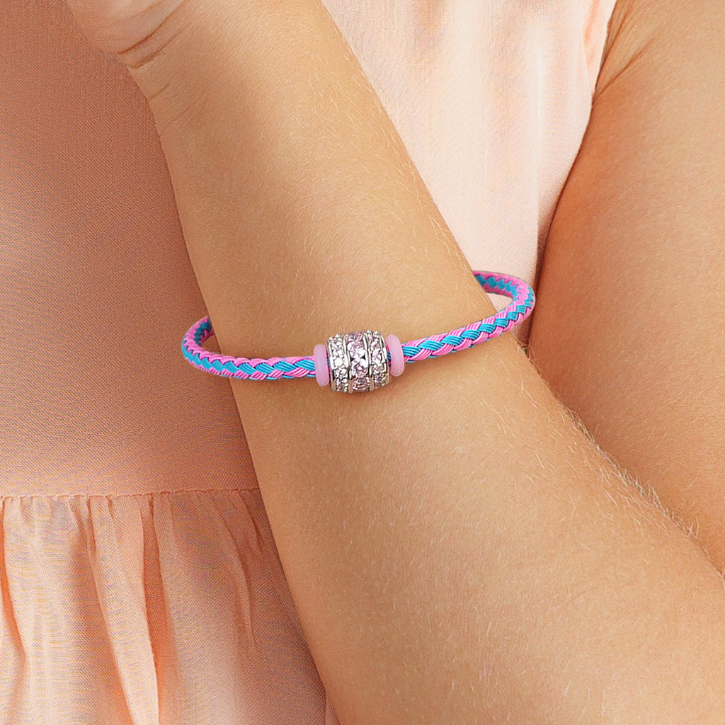 Gnoce Blue Pink Basic Bracelet with 2 Pieces of Stoppers_5