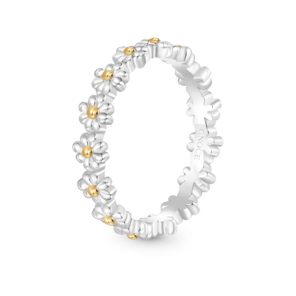 Gnoce White Small Daisy Ring_2