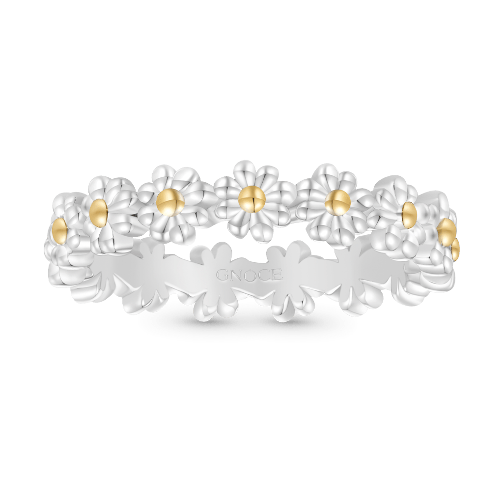 Gnoce White Small Daisy Ring_1