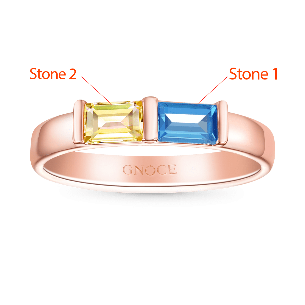 Gnoce Two-Color Birthstone Friendship Ring_2