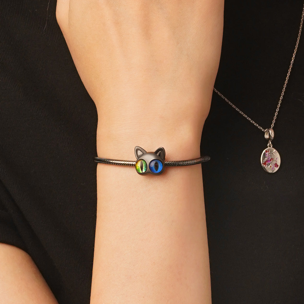Gnoce Two-Color Vertical Pupils Black Cat Charm_5