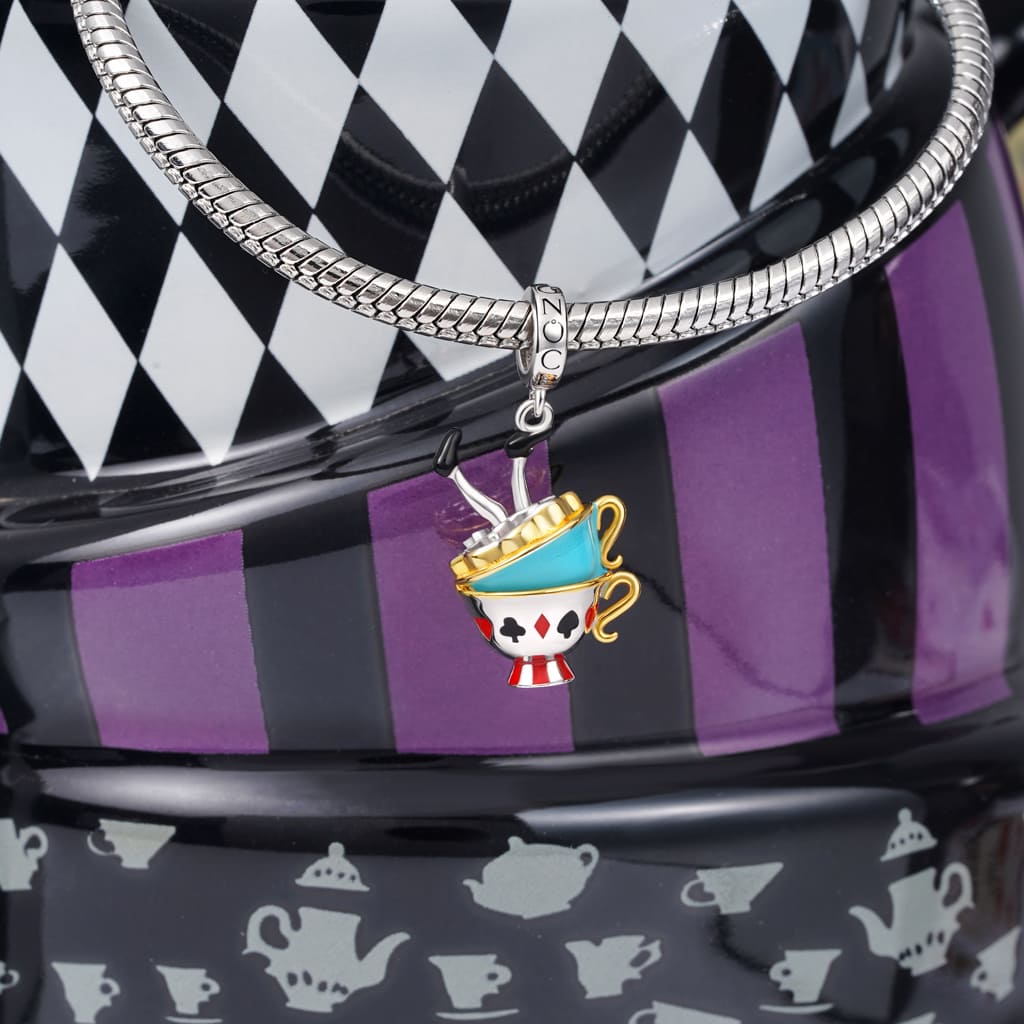 Gnoce Alice's Adventures in Wonderland Party Teacup Pendant Dangle Charm_3